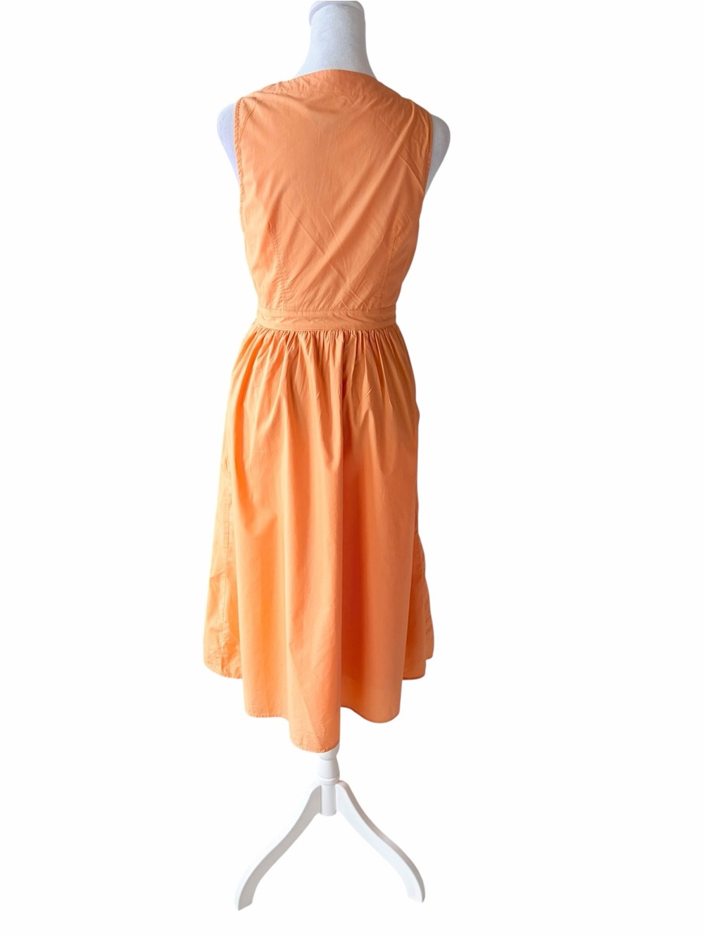 J. Crew Bright Orange Sleeveless Wrap-Front Midi Dress - Picture 4 of 7